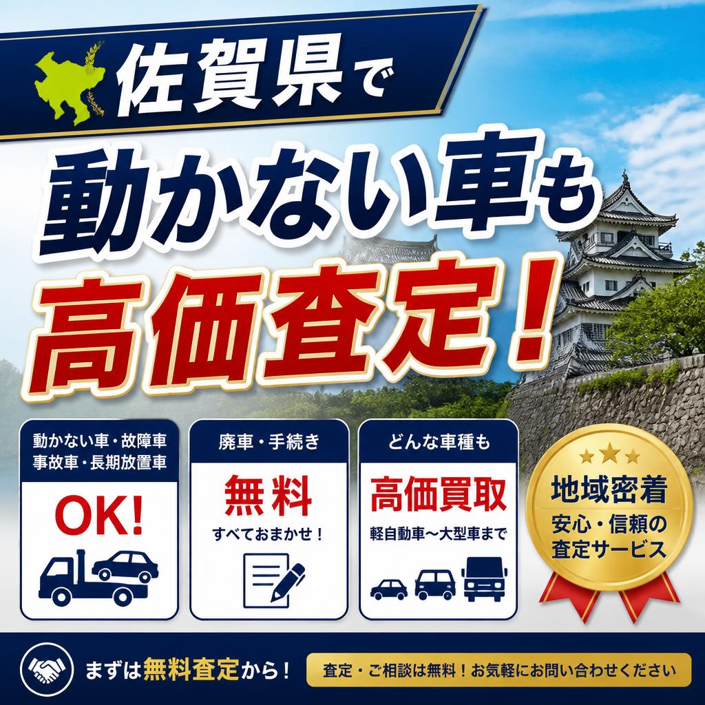佐賀県で動かない車も高価査定！