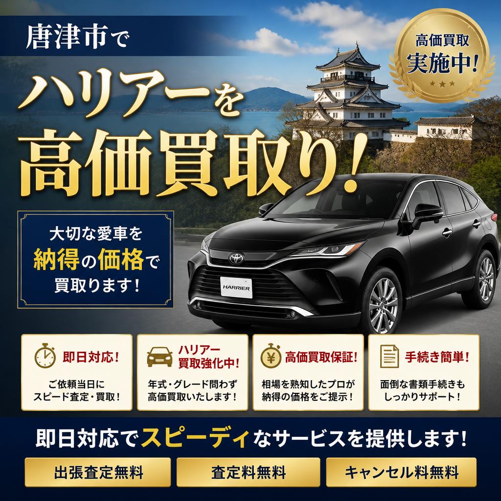 唐津市でハリアーを高価買取り！即日対応でスピーディなサービスを提供します！