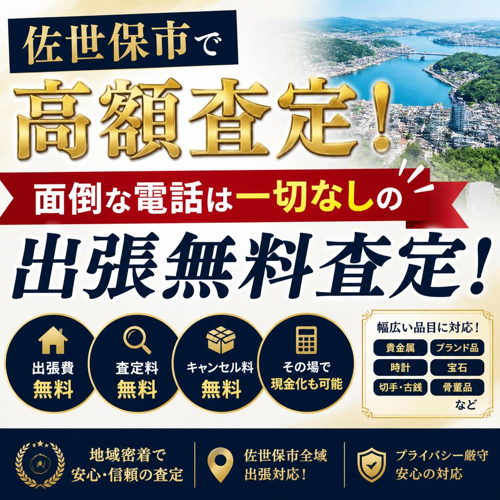 佐世保市で高額査定！面倒な電話は一切なしの出張無料査定！