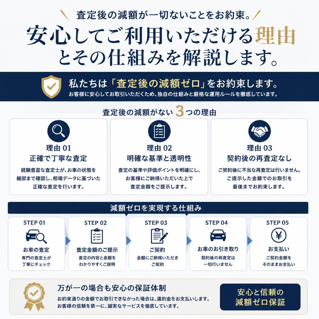安心の減額なし保証