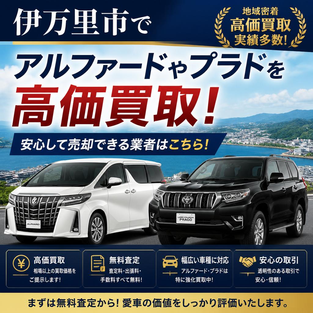 伊万里市でアルファードやプラドを高価買取！安心して売却できる業者はこちら！