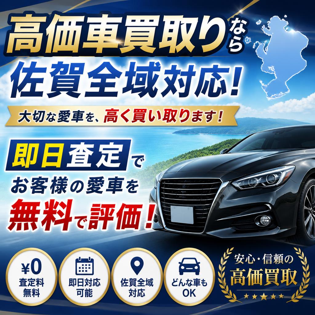高価車買取りなら佐賀全域対応！即日査定でお客様の愛車を無料で評価！