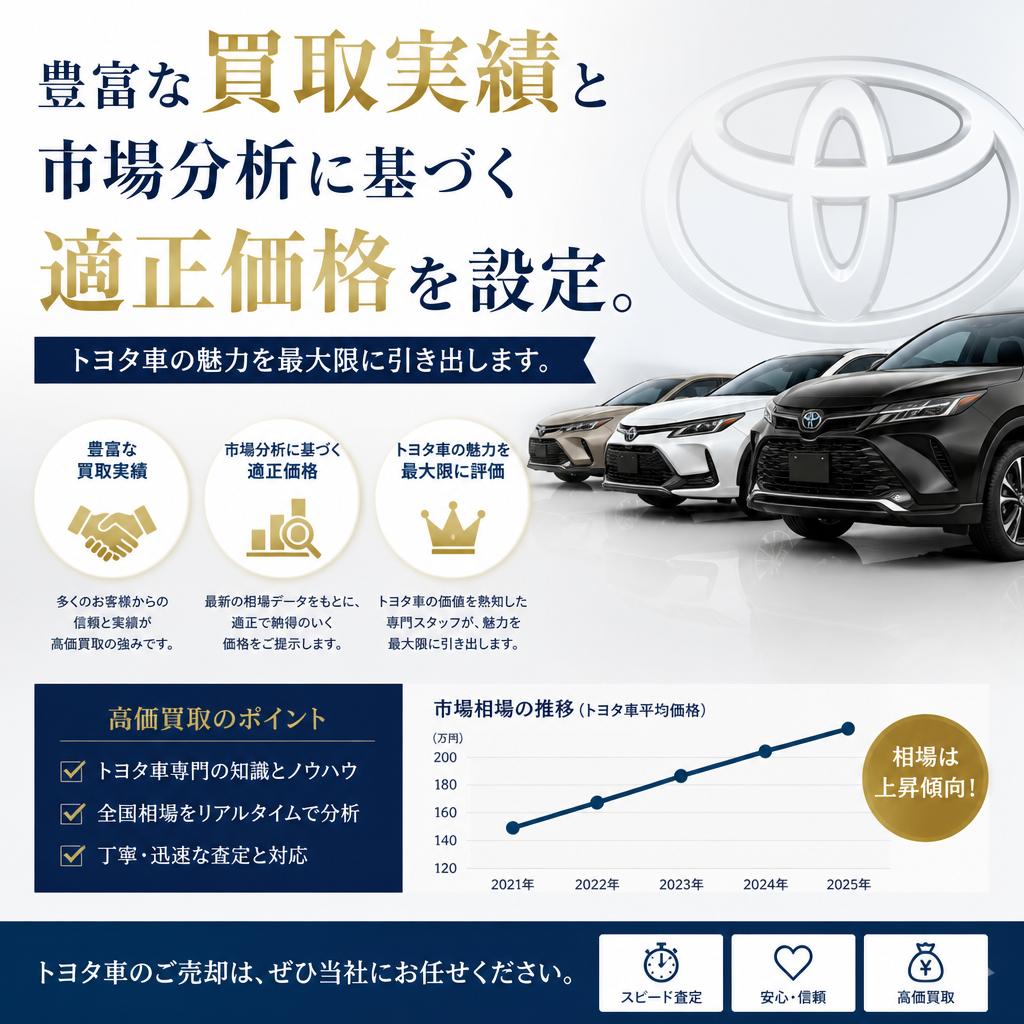 トヨタ車の高価買取が可能な理由
