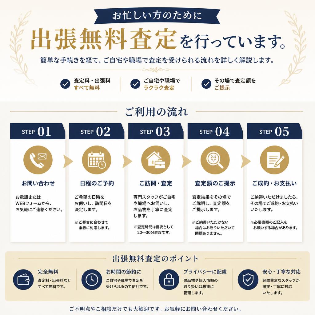 出張無料査定の流れ