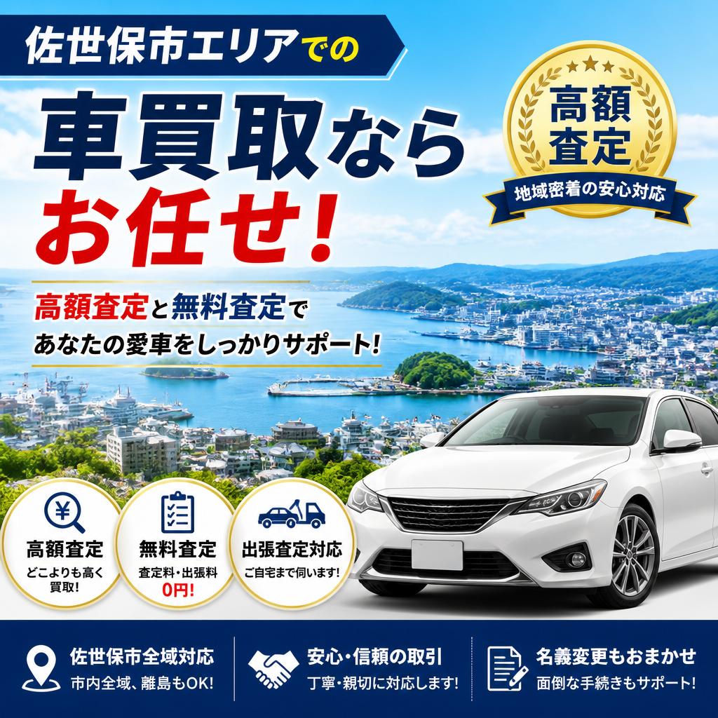佐世保市エリアでの車買取ならお任せ！高額査定と無料査定であなたの愛車をしっかりサポート！