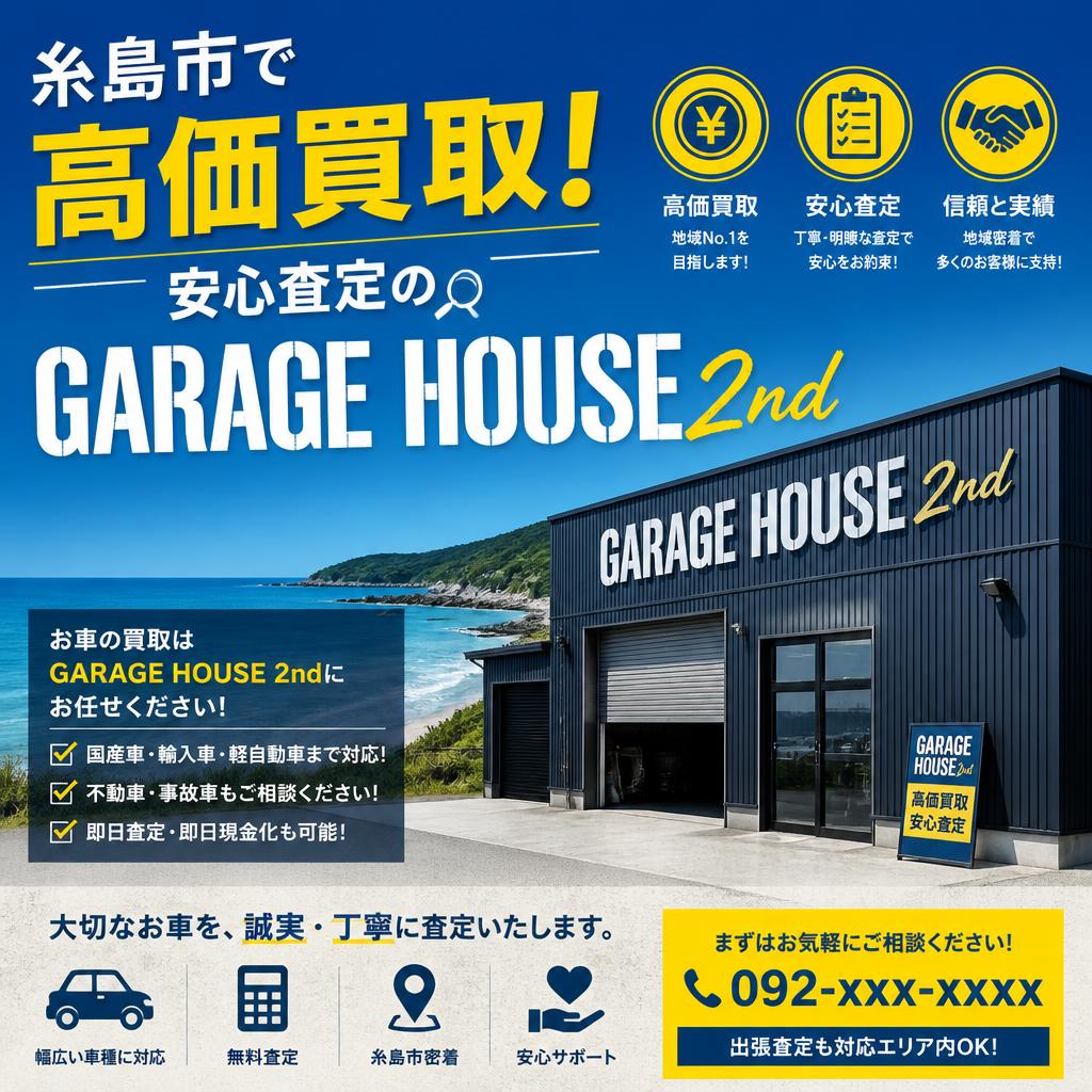 糸島市で高価買取！安心査定のGARAGE HOUSE 2nd