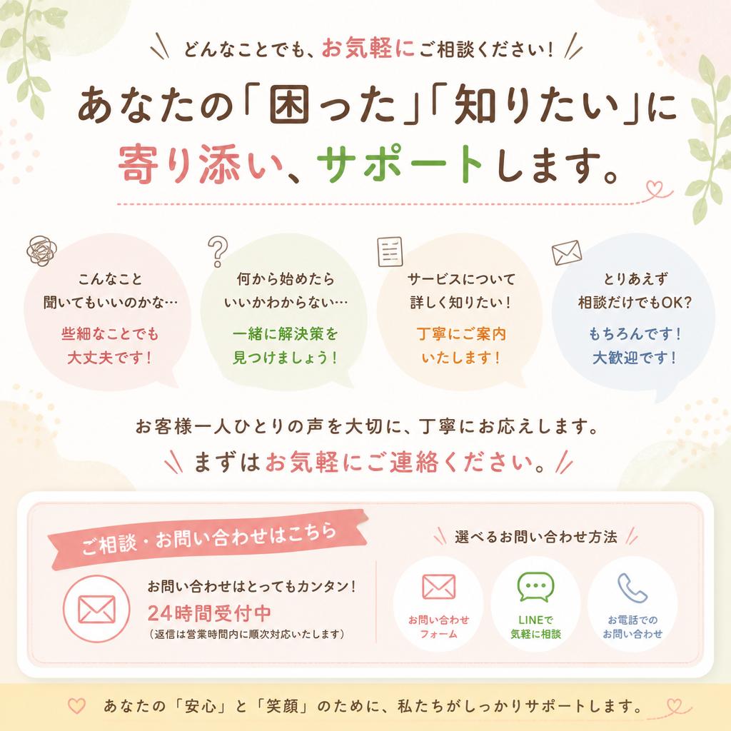 今すぐお気軽にお問い合わせを！